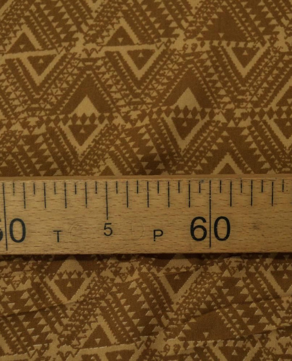 Ткань Штапель Принт 321 цвет коричневый геометрический картинка 1