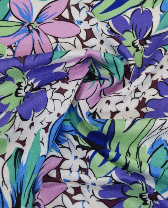 Ткань Штапель Принт  Вискоза 327 цвет разноцветный цветочный картинка