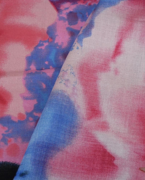 Последний отрез-2.4м Ткань Штапель Принт  1328 цвет разноцветный цветочный картинка 2