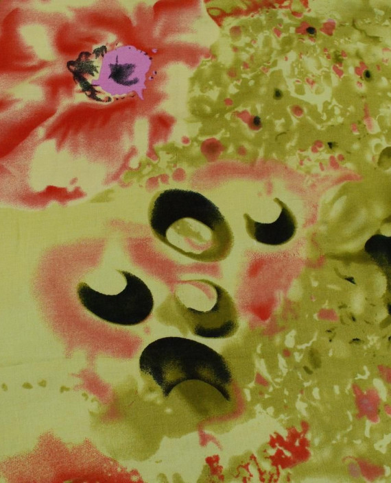 Ткань Штапель Принт   330 цвет разноцветный цветочный картинка