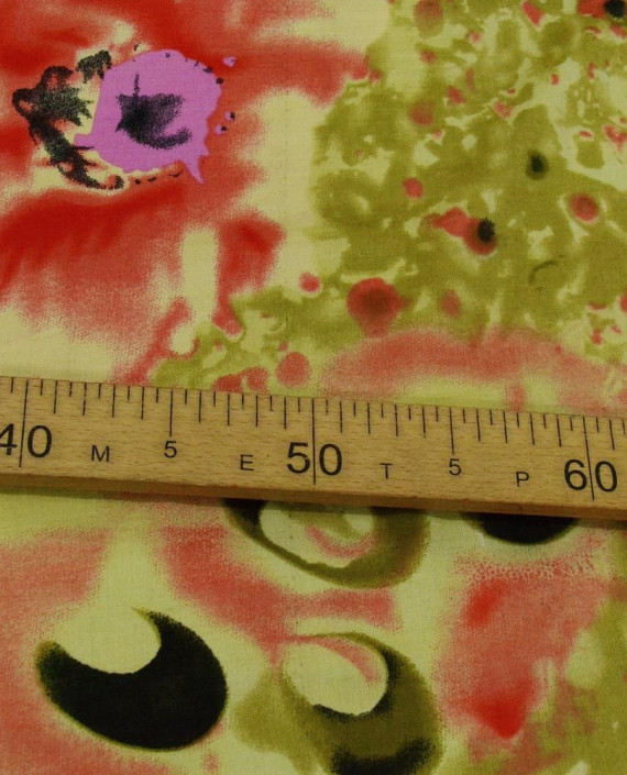 Ткань Штапель Принт   330 цвет разноцветный цветочный картинка 2
