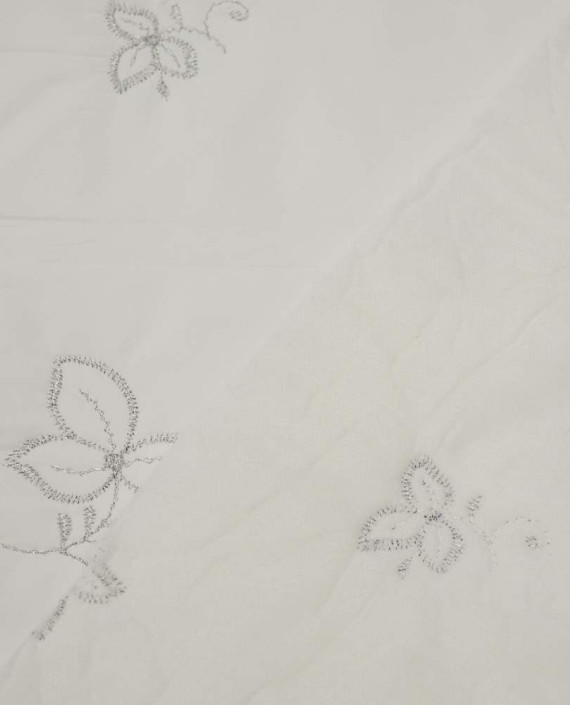 Ткань Стеганая 049 цвет белый цветочный картинка 2