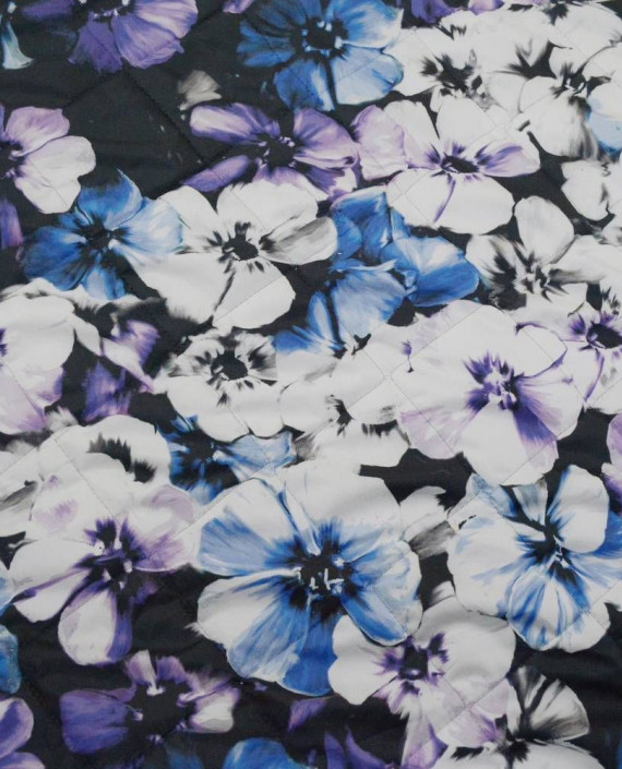 Ткань Стеганая Курточная 060 цвет разноцветный цветочный картинка