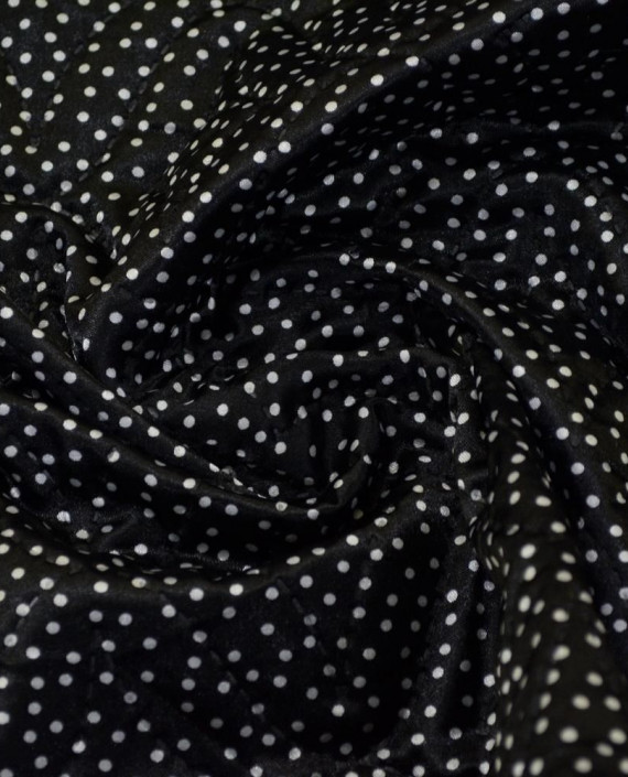 Термостеганный Атлас Горох 077 цвет черный горохи картинка