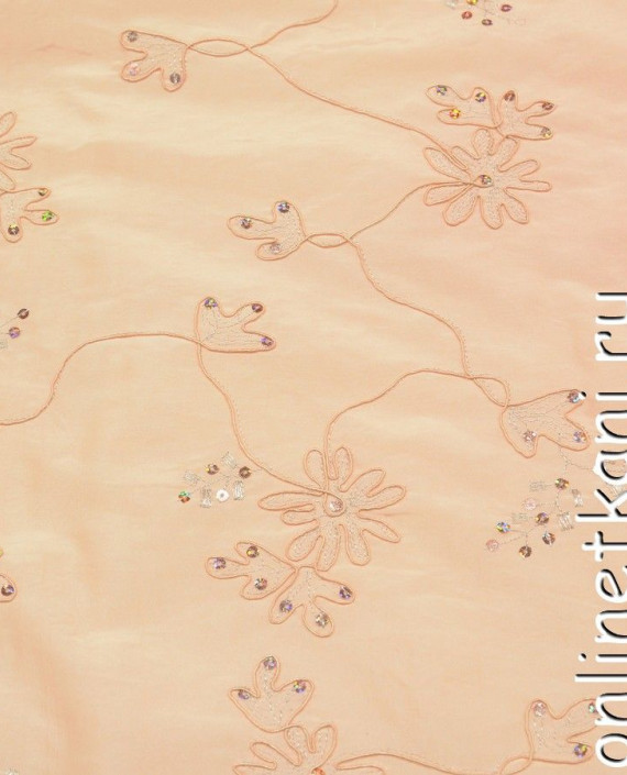 Ткань Тафта 022 цвет айвори цветочный картинка