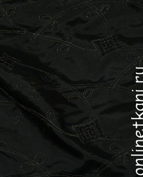 Ткань Тафта 047 цвет черный абстрактный картинка
