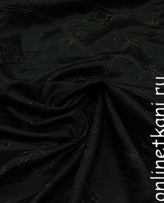 Ткань Тафта 047 цвет черный абстрактный картинка 2