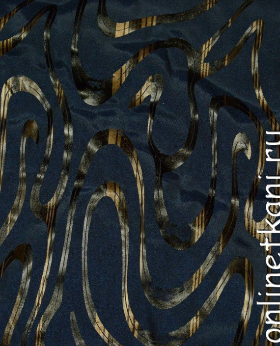 Ткань Тафта 088 цвет синий абстрактный картинка