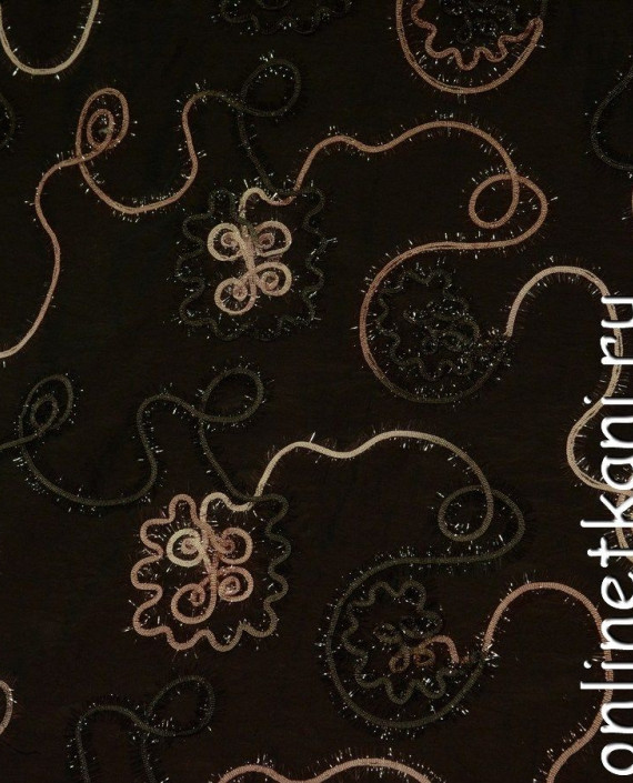 Ткань Тафта 093 цвет коричневый абстрактный картинка