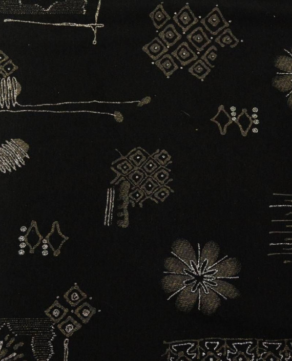 Ткань Трикотаж Хлопковый 1682 цвет черный абстрактный картинка