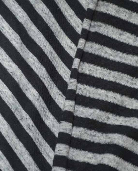 Ткань Трикотаж Хлопковый 1689 цвет серый в полоску картинка 1