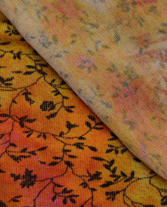 Ткань Трикотаж 1759 цвет разноцветный цветочный картинка 2
