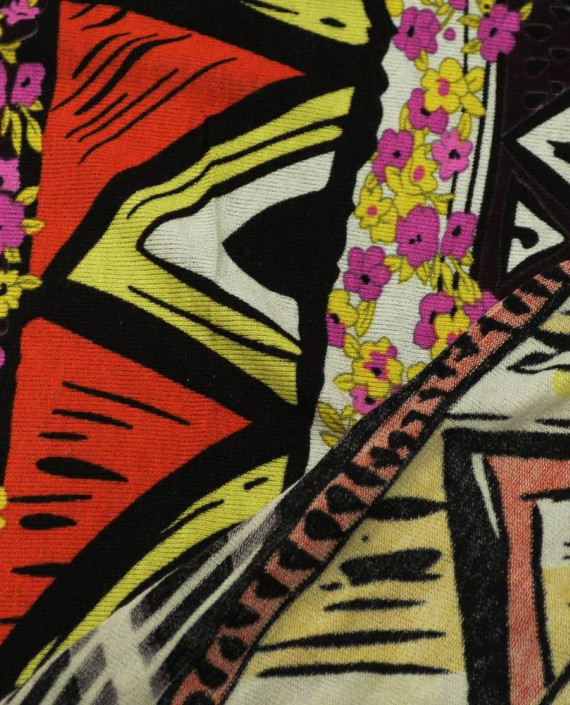 Ткань Трикотаж Принт Хлопковый 1916 цвет разноцветный абстрактный картинка 2