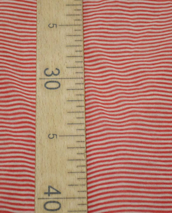 Ткань Трикотаж Принт Полиэстер 1941 цвет красный в полоску картинка 2