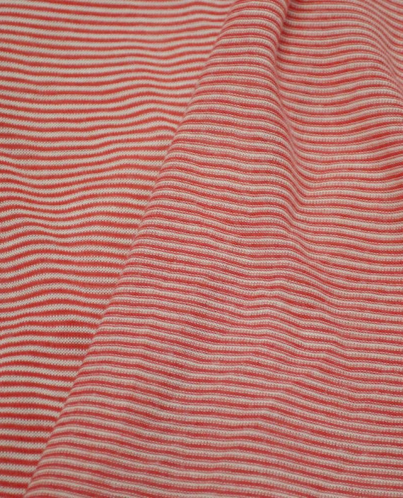 Ткань Трикотаж Принт Полиэстер 1941 цвет красный в полоску картинка 1