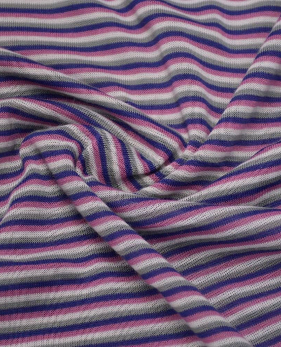 Ткань Трикотаж Принт Полиэстер 1943 цвет разноцветный в полоску картинка