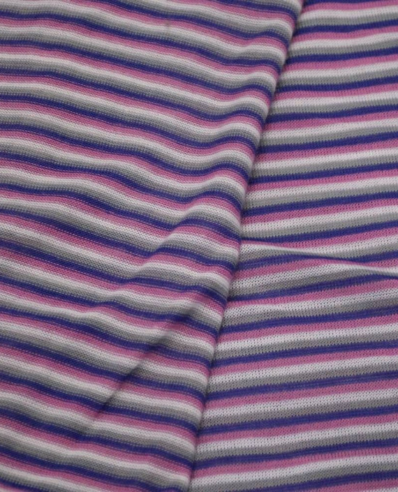 Ткань Трикотаж Принт Полиэстер 1943 цвет разноцветный в полоску картинка 1