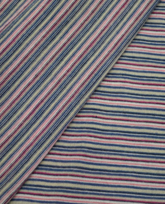 Ткань Трикотаж Принт Полиэстер 1945 цвет серый в полоску картинка 1