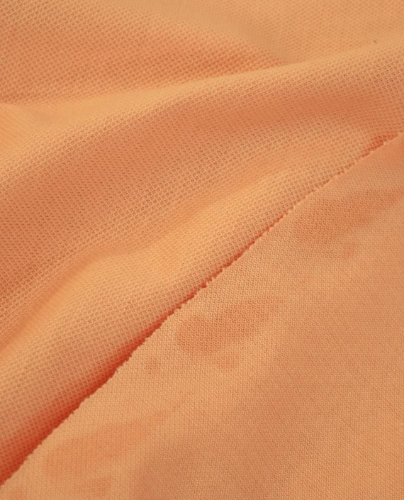 Ткань Трикотаж Хлопоковый Пике  2058 цвет оранжевый картинка 1