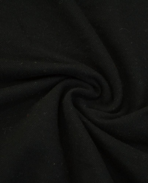 Ткань Трикотаж Хлопоковый Пике  2070 цвет черный картинка