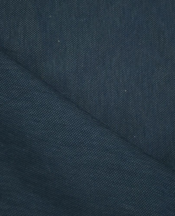 Ткань Трикотаж Хлопоковый Пике  2074 цвет синий картинка 1