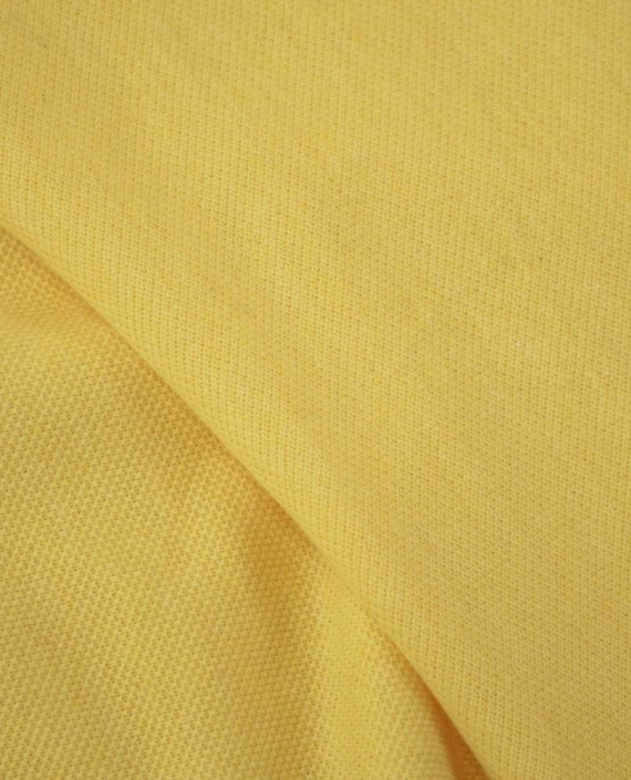 Ткань Трикотаж Хлопоковый Пике  2075 цвет желтый картинка 1