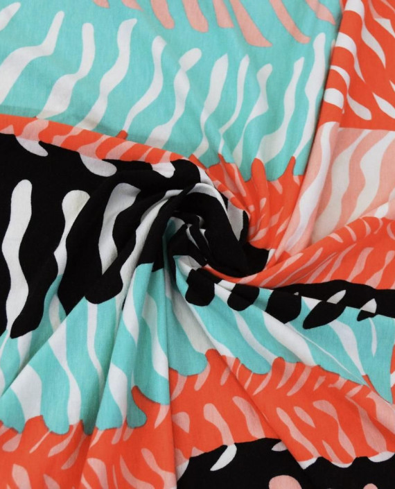 Ткань Трикотаж Хлопковый Принт 2086 цвет разноцветный абстрактный картинка