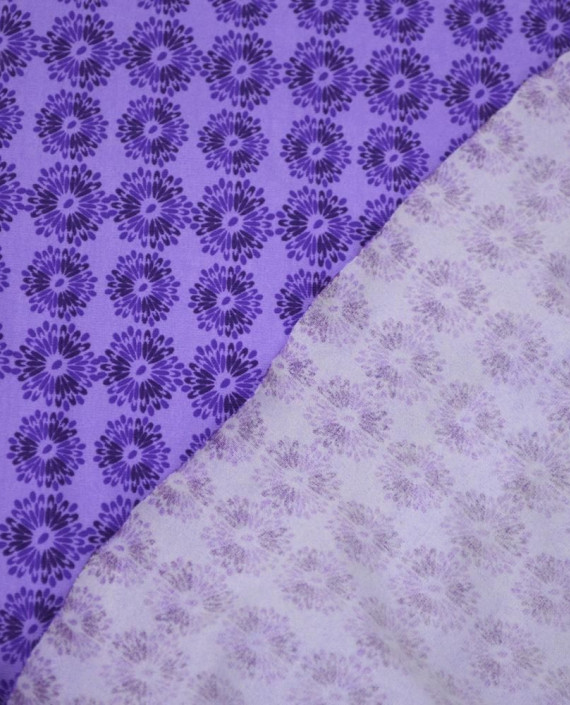 Ткань Трикотаж Полиэстер Принт 2087 цвет фиолетовый цветочный картинка 1