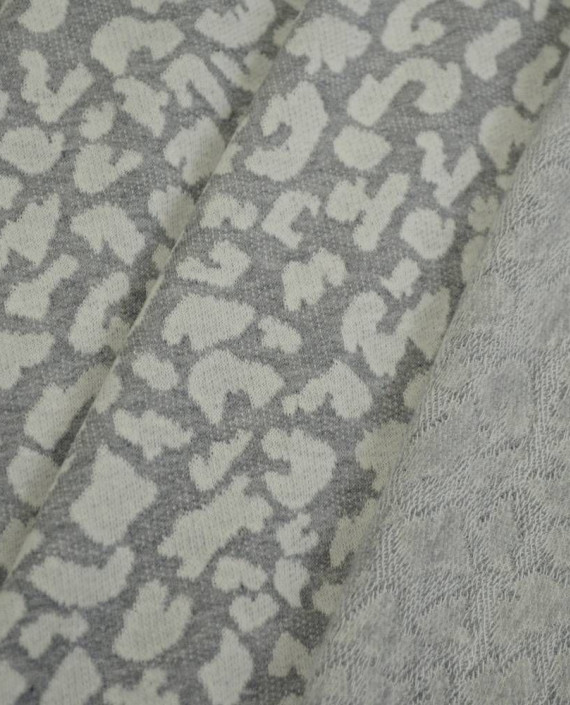 Ткань Трикотаж Хлопковый Принт 2153 цвет серый леопардовый картинка 2