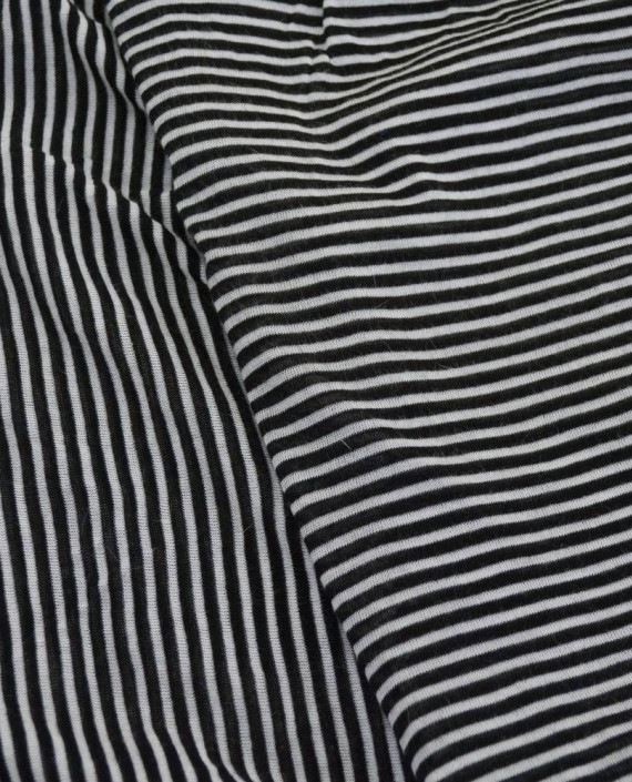 Ткань Трикотаж Чулок Хлопковый Принт 2173 цвет серый в полоску картинка 1