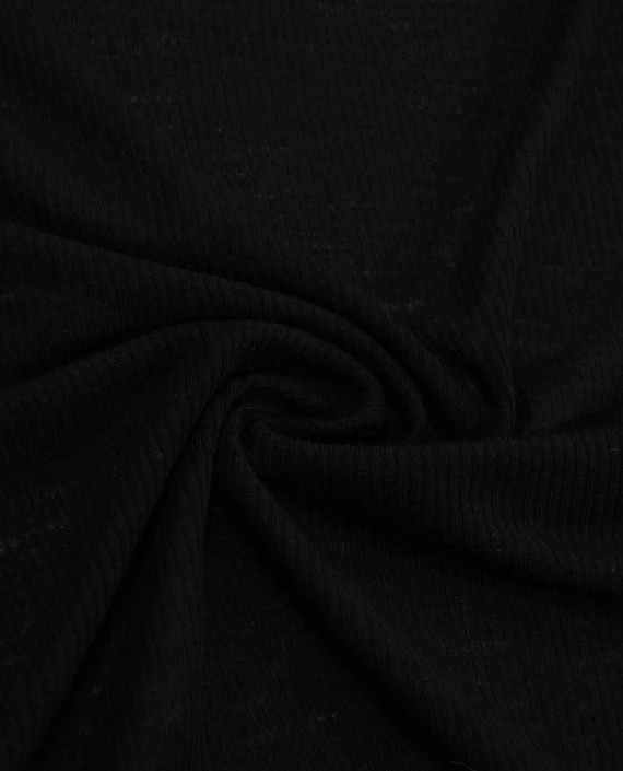 Ткань Трикотаж Шерстяной 2196 цвет черный полоска картинка