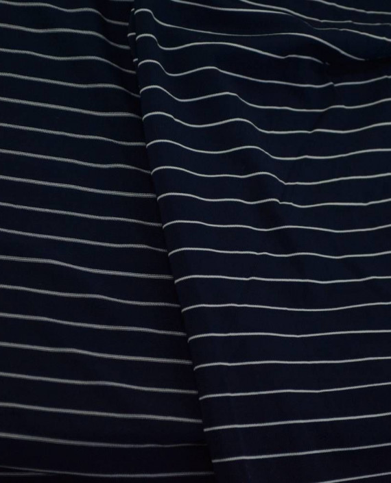 Ткань Трикотаж Принт Вискозный 2241 цвет синий в полоску картинка 2