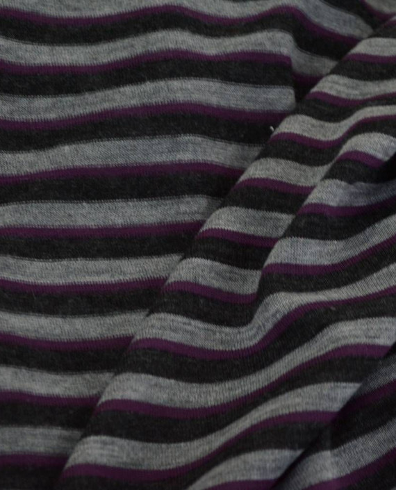 Ткань Трикотаж Принт Полиэстер 2260 цвет серый в полоску картинка 2