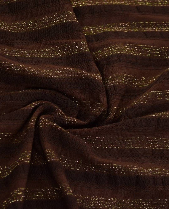 Ткань Трикотаж Принт Полиэстер 2261 цвет коричневый в полоску картинка