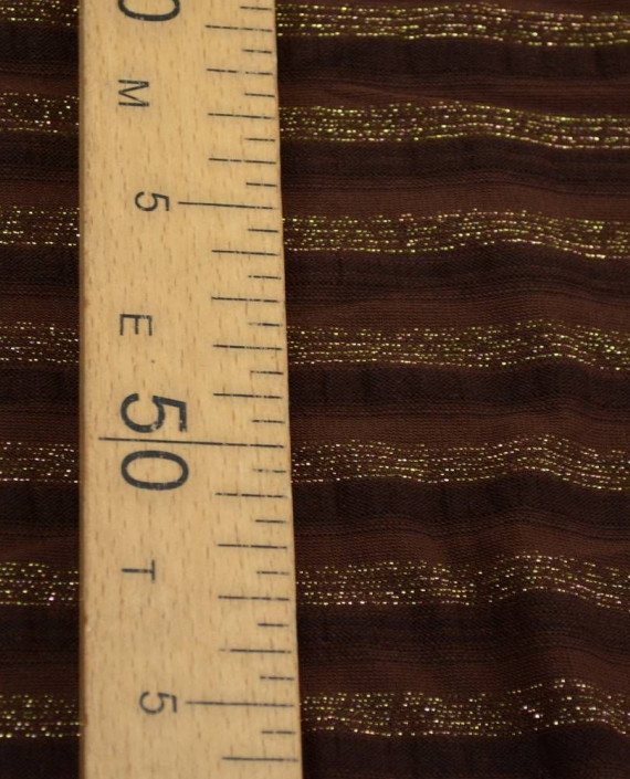 Ткань Трикотаж Принт Полиэстер 2261 цвет коричневый в полоску картинка 1