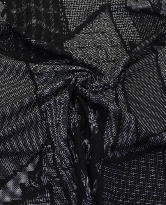 Ткань Трикотаж Принт Полиэстер 2266 цвет серый геометрический картинка