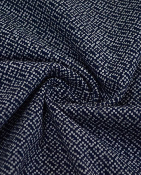 Ткань Трикотаж Джерси Принт Хлопковый 2268 цвет синий геометрический картинка
