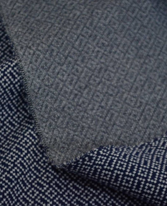 Ткань Трикотаж Джерси Принт Хлопковый 2268 цвет синий геометрический картинка 2
