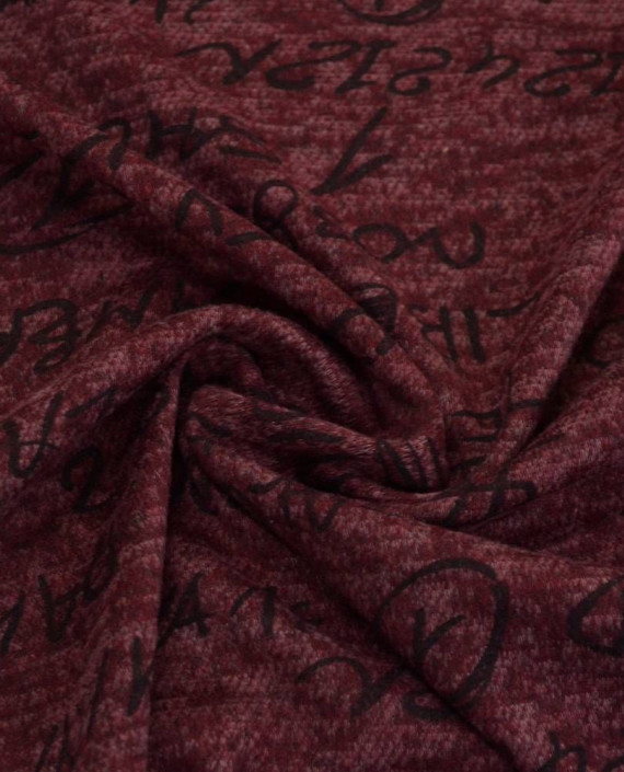 Ткань Трикотаж Принт Полиэстер 2269 цвет бордовый анималистический картинка
