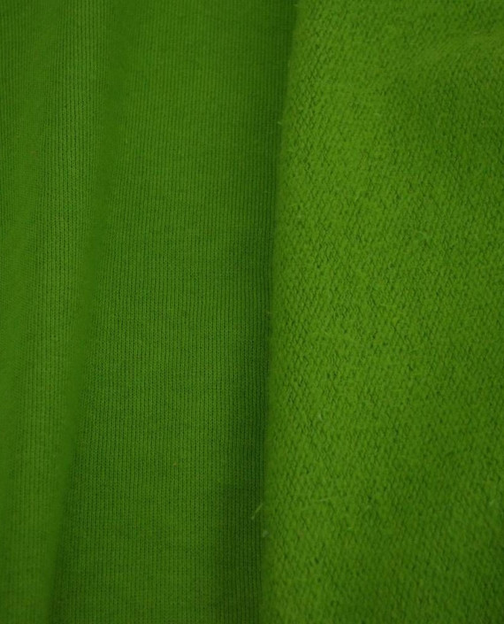 Ткань Трикотаж Футер Хлопковый Молодая трава 2285 цвет зеленый картинка 2
