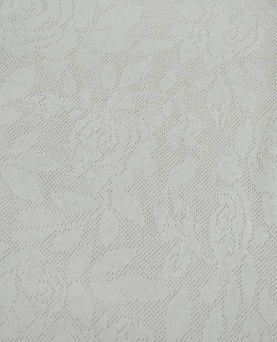 Ткань Трикотаж Хлопковый 2296 цвет белый цветочный картинка