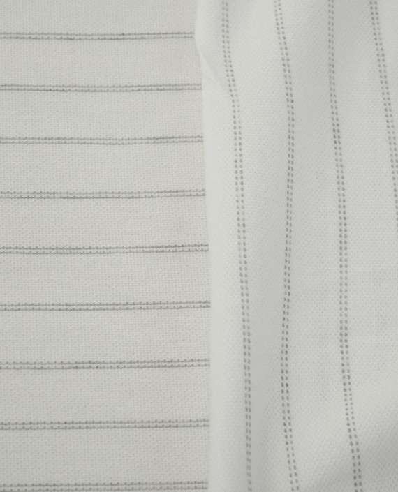 Ткань Трикотаж Пике Хлопковый 2313 цвет белый полоска картинка 1
