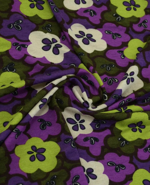 Ткань Трикотаж Принт Хлопковый 2325 цвет разноцветный цветочный картинка