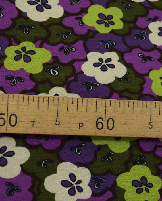 Ткань Трикотаж Принт Хлопковый 2325 цвет разноцветный цветочный картинка 2