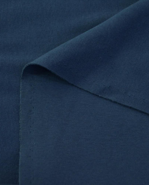 Ткань Трикотаж Хлопок Рибана 2404 цвет синий картинка 2