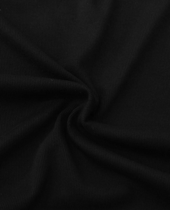 Последний отрез-1м Ткань Трикотаж Хлопок Рибана  12406 цвет черный картинка
