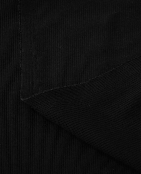 Последний отрез-1м Ткань Трикотаж Хлопок Рибана  12406 цвет черный картинка 1