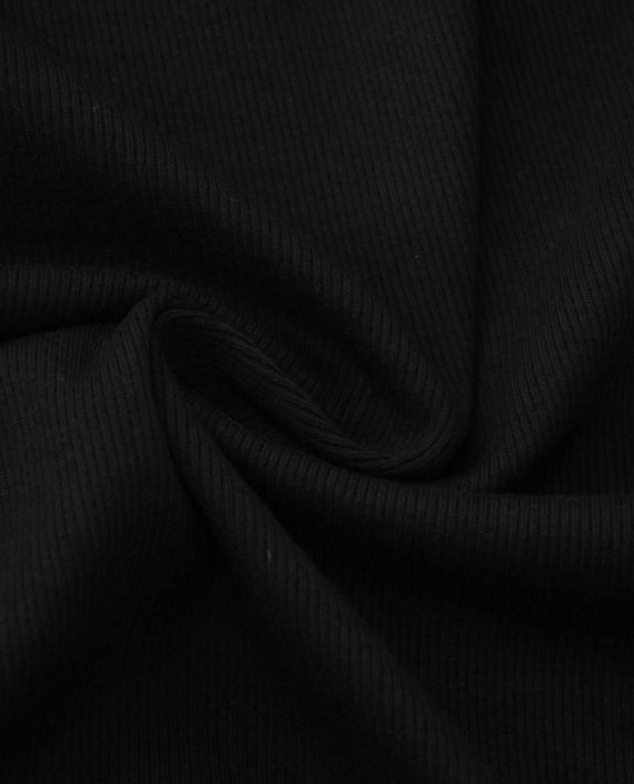 Ткань Трикотаж Хлопок Рибана 2407 цвет черный картинка