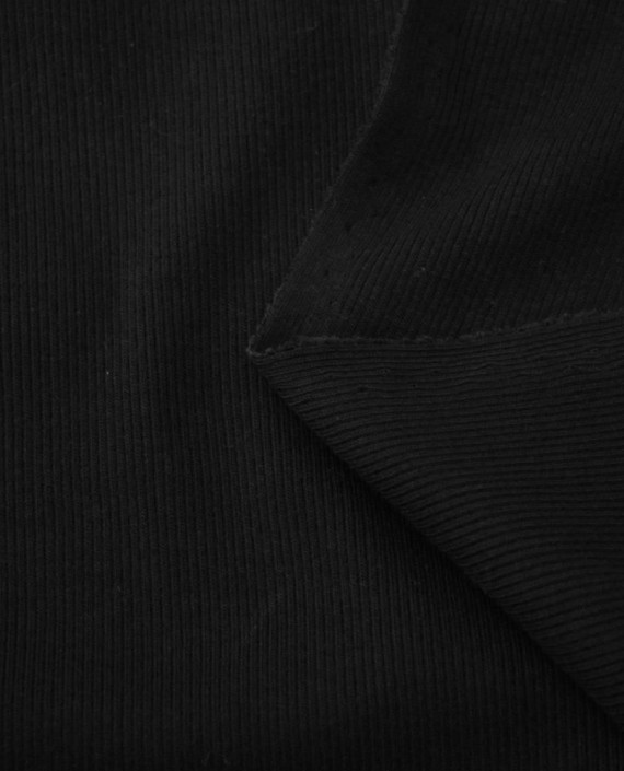 Ткань Трикотаж Хлопок Рибана 2407 цвет черный картинка 2