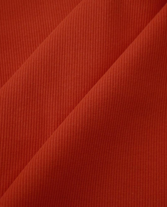 Ткань Трикотаж Хлопок Рибана 2413 цвет оранжевый картинка 2